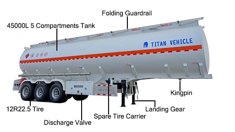 Our 45000-liter palm oil tanker is purpose-built to handle temperature-sensitive edible palm oil, and it is the ideal oil tanker trailer for businesses searching for a reliable oil tanker trailer for sale to support bulk edible oil supply chains across Mali. This palm oil tanker stands apart from standard liquid transport trailers thanks to its integrated insulation and optional heating piping, a critical feature for operators in Mali who struggle with palm oil solidification during transit and storage. Every oil tanker trailer we manufacture follows strict food-grade liquid transport standards, so buyers in Mali can move large batches of palm oil without contamination, quality loss or unexpected unloading delays. When you are sourcing an oil tanker trailer for sale for your edible oil distribution network, this 45000L palm oil tanker delivers the high payload capacity and consistent performance that keeps your logistics in Mali running smoothly.