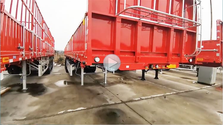 3 axles drop side trailer