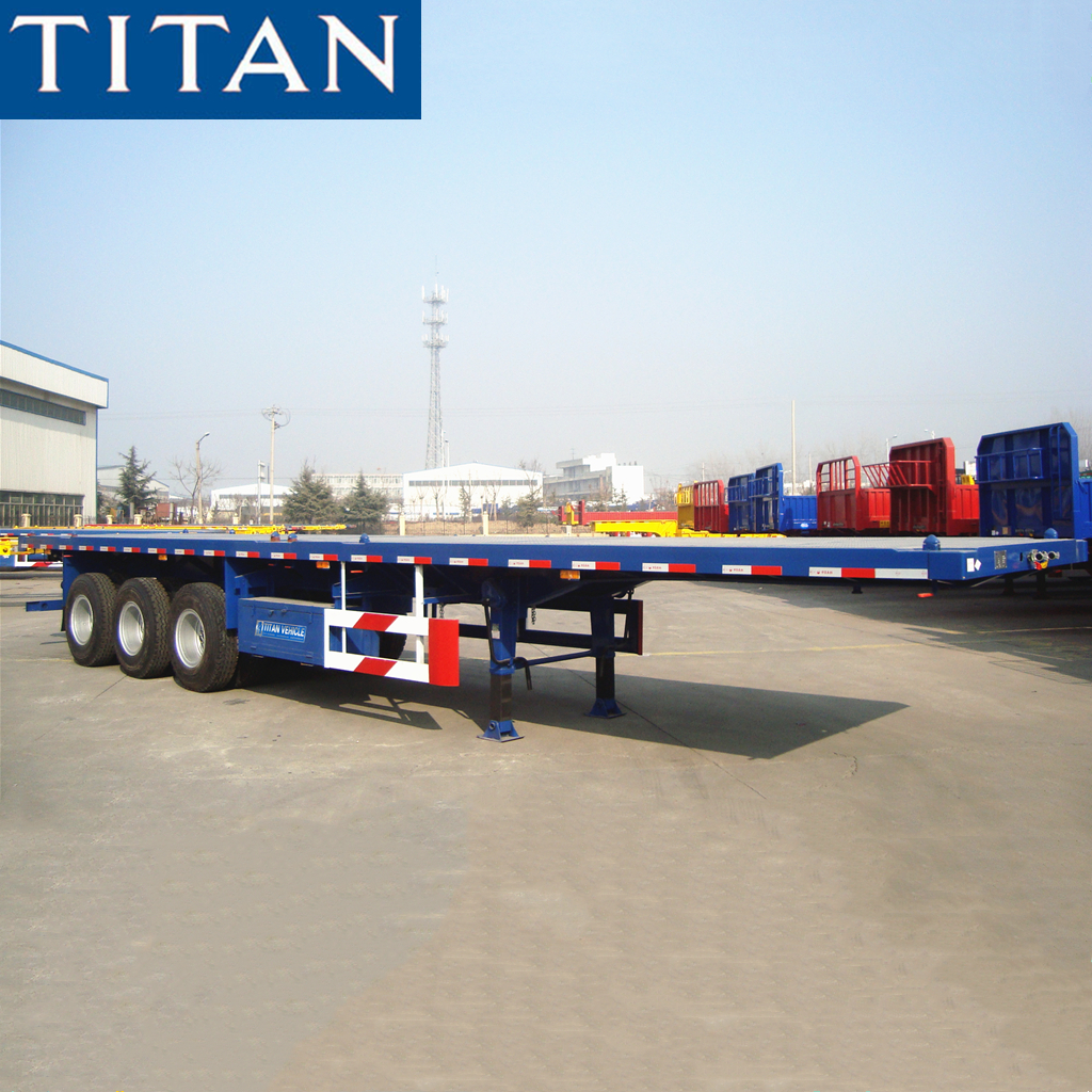 tri axle flatbed semi trailer 40 ft for sale by professional supplier