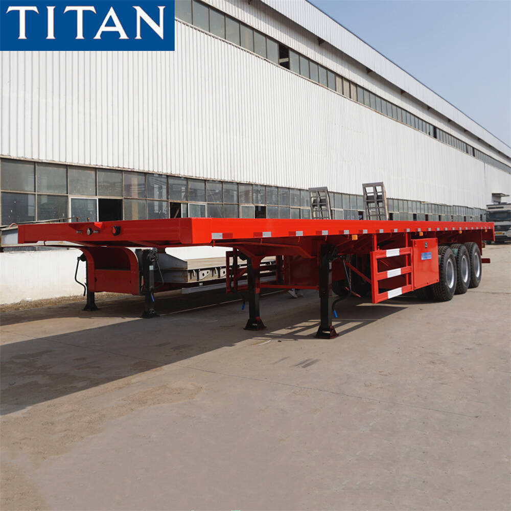 TITAN 40/48/53 ft tri axle flatbed container semi trailer 45 ft flat