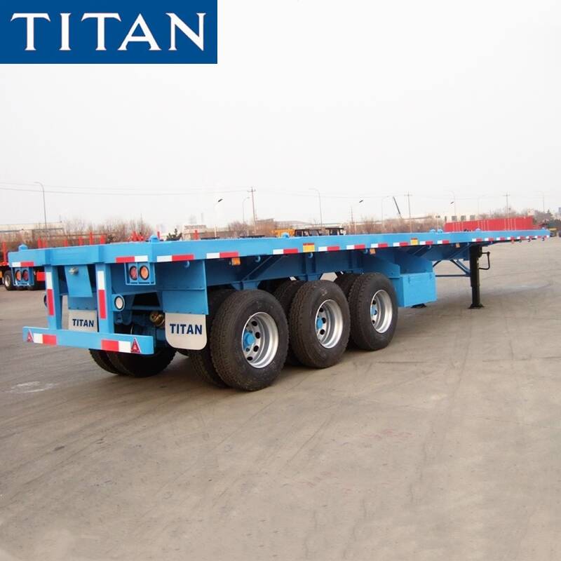 Tri Axles 40Ft Flatbed Container Trailer for Sale Manufacturer