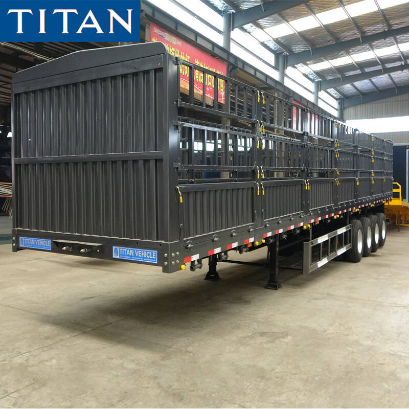 4 Axle 80 Ton Fence Semi Trailer for Sale TITAN Vehicle