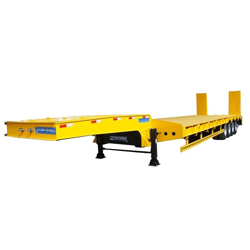 80 Ton Hydraulic Low Bed Trailer for Sale in Burkina Faso TITAN Vehicle