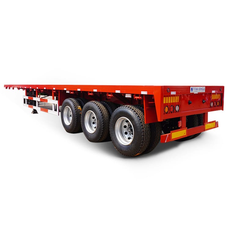 40Ft Tri Axle Flatbed Tractor Trailer with Airbag Suspension for Sale