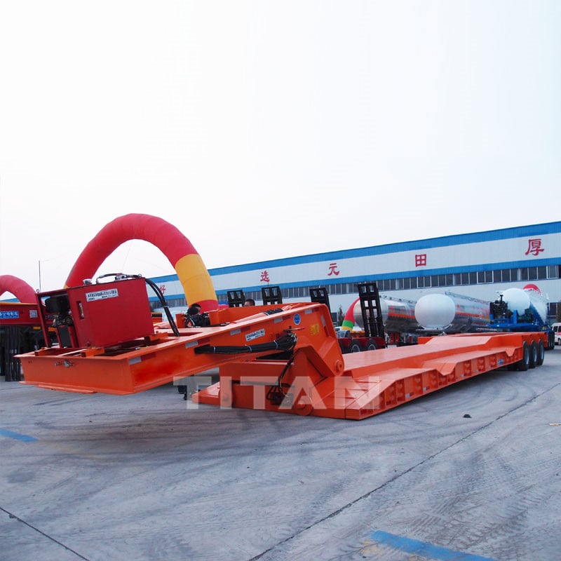 120T-150T Detachable Gooseneck Lowbed Trailer 