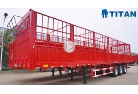 Tri axle 60t fence cargo truck trailer