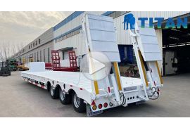 3 Axle Hydraulic Lowbed Trailer with Folding Ramp