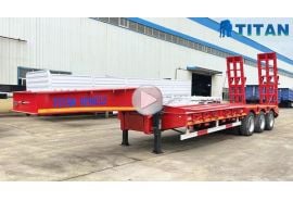 60 Ton Tri Axle Lowbed Truck Trailer